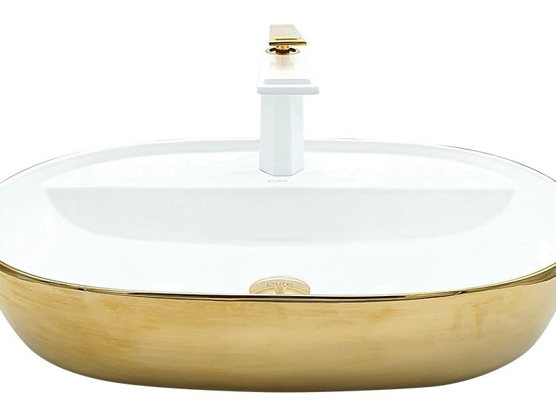 کاسه روشویی Pure Concept مدل Dekoratif سفید طلا