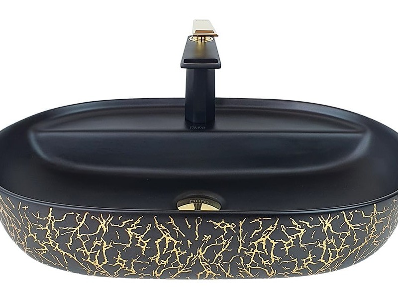 کاسه روشویی Pure Concept مدل Dekoratif مشکی طلا