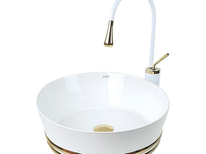 کاسه روشویی Pure Concept سفید طلا