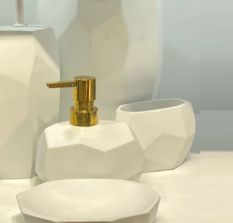 ست اکسسوری سرویس بهداشتی  آذین مدل زحل سفید