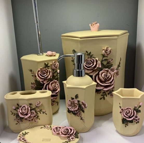 ست اکسسوری 5 پارچه سرویس بهداشتی فلاور آذین