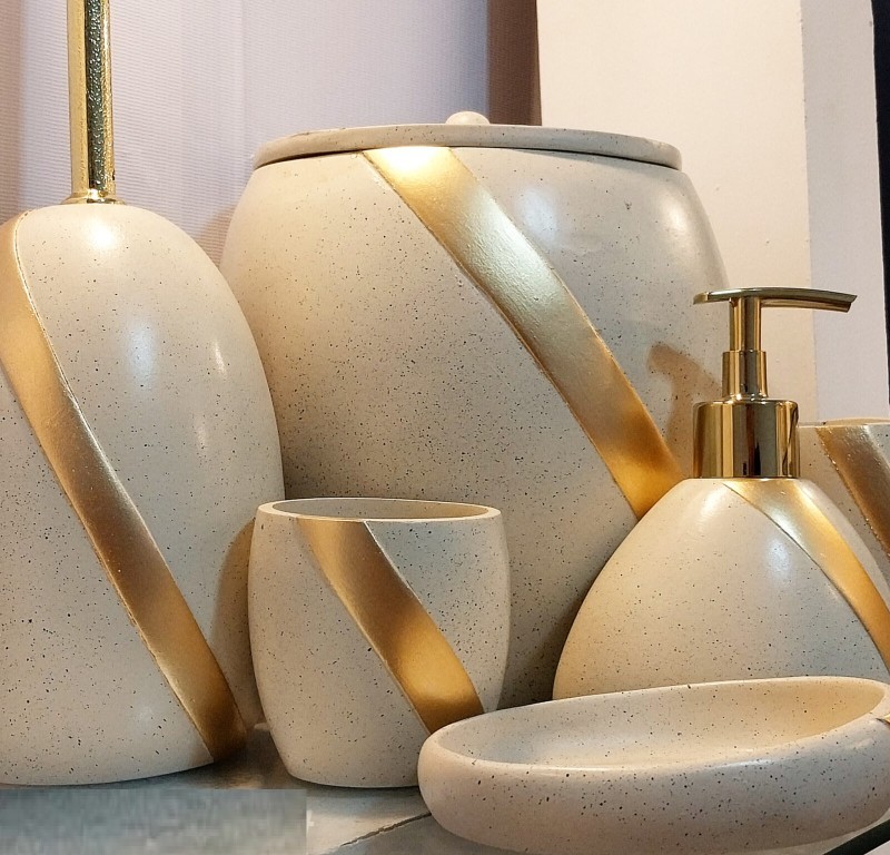 ست اکسسوری 6 پارچه سرویس بهداشتی  آذین مدل  لاین