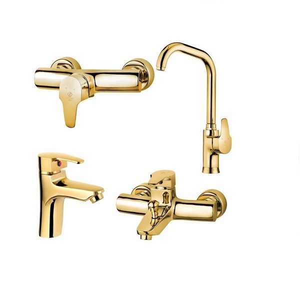 ست 4 تکه شیر آلات کاویان مدل آنیتا طلایی