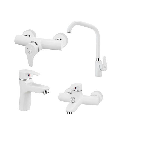 ست 4 تکه شیر آلات کاویان مدل آنیتا سفید