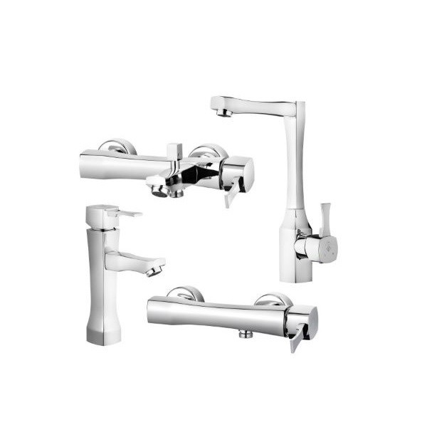 ست 4 تکه شیر آلات کاویان مدل آوینا کروم