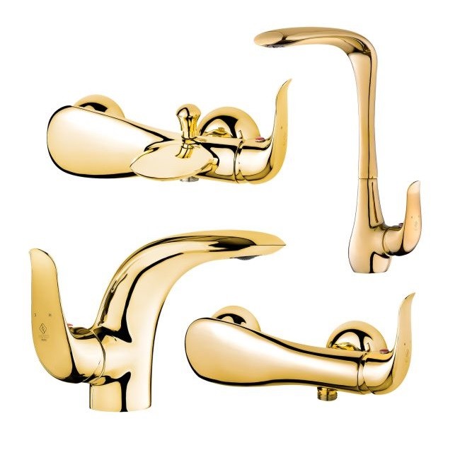 ست 4 تکه شیر آلات کاویان مدل کارن  طلابراق