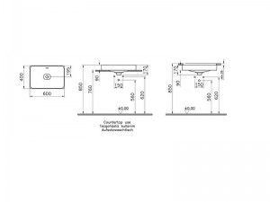 کاسه روشویی Vitra ویترا مدل Metropole کد 7535B003-1398