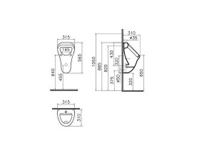 یورینال ویترا مدل top water inlet کد 6202B003-0198