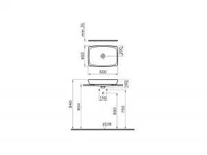 کاسه روشویی ویترا Vitra مدل metropole کد 5668B003-0016