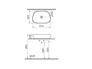 کاسه روشویی ویترا Vitra مدل Outline کد5993B403-0016