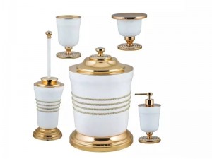 ست اکسسوری سرویس بهداشتی 5تکه DORITA مدلSHELVY CRYSTAL