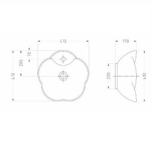 روشویی رو کابینتی سینا چینی مدل گلبرگ