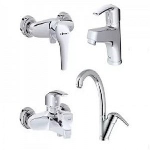 ست 4 تکه شیرآلات شودر مدل پاریس کروم