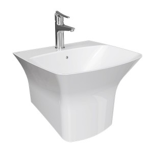 روشویی دیواری (نیم پایه) چینی کرد مدل آرتا