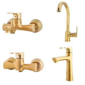 ست 4 تکه شیرآلات KIG مدل ونتو طلا مات