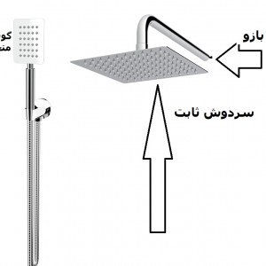 متعلقات شیر توکار حمام بهفر مدل فلت