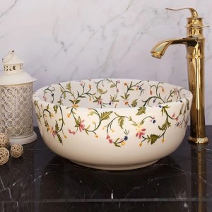 کاسه روشویی طرحدار سنتی سرامیکی  مدل N382414