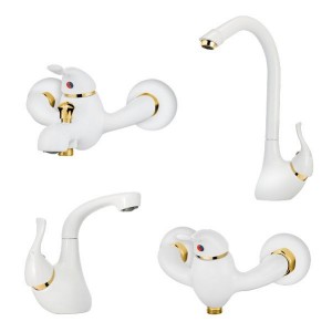 ست 4 تکه شیر آلات کاویان مدل بیتا سفید