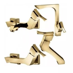 ست چهار تکه شیرآلات درخشان مدل پرنس طلایی