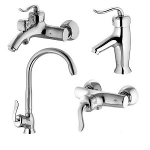 ست چهار تکه شیرآلات درخشان مدل آرک