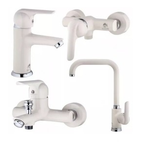 ست چهار تکه شیرآلات درخشان مدل  اگنر (کاج) سفید