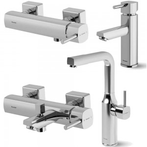 ست شیرالات شودر مدل یونیک کروم مات