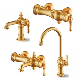 ست 4 تکه شیرآلات شودر مدل بیزانس طلا