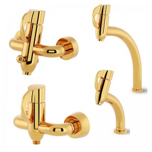 ست 4 تکه شیرآلات شودر مدل دانته طلا