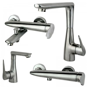 ست 4 تکه شیرآلات راسان مدل رابیت کروم مات