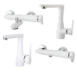 ست 4 تکه شیرآلات راسان مدل رابیت سفید