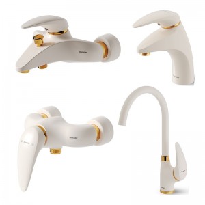 ست 4 تکه شیرآلات شودر مدل سنیور شیری طلا