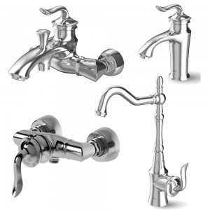 ست 4 تکه شیرآلات شودر مدل لوکا کروم