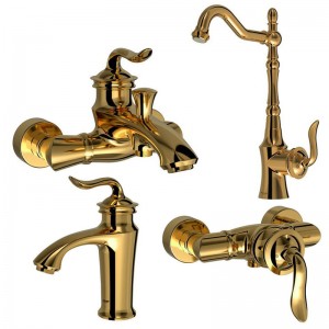 ست 4 تکه شیرآلات شودر مدل لوکا طلا