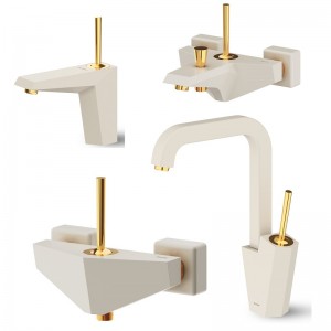 ست 4 تکه شیرآلات شودر مدل تیفانی شیری طلا