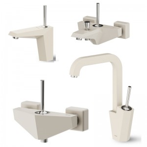 ست 4 تکه شیرآلات شودر مدل تیفانی شیری کروم