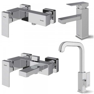 ست 4 تکه شیرآلات شودر مدل اروپا کروم