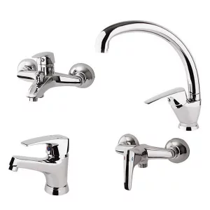 ست 4 تکه شیرآلات شودر مدل اکو کروم