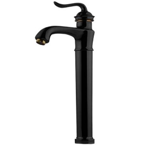 شیر روشویی پایه بلند شودر مدل لوکا مشکی طلا