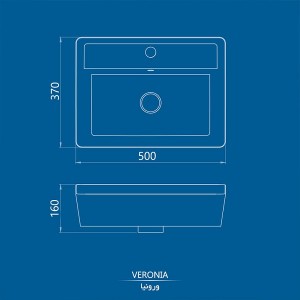 روشویی روکابینتی چینی کرد مدل ورونیا