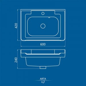 روشویی روکابینتی چینی کرد مدل آرتا