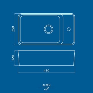 روشویی روکابینتی چینی کرد مدل آلپن