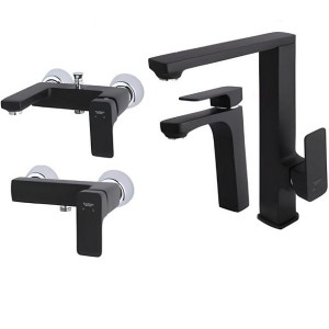 ست 4 تکه شیرآلات راسان مدل گارنت مشکی