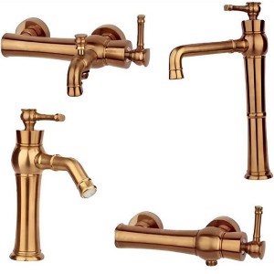 ست 4 تکه شیرآلات راسان مدل الیزه رزگلد