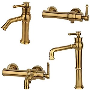 ست 4 تکه شیرآلات راسان مدل الیزه طلامات