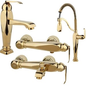 ست 4 تکه شیرآلات راسان مدل آلیس طلایی