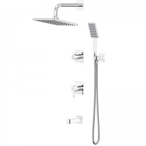 شیر حمام توکار کاویان مدل ساتین با سردوش دیواری