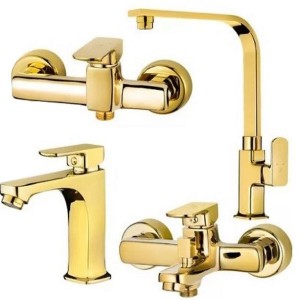 ست 4 تکه شیر آلات کاویان مدل نیلا طلایی