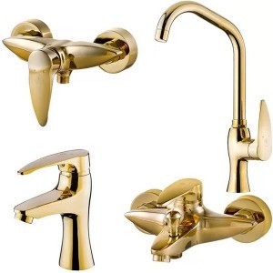 ست 4 تکه شیر آلات کاویان مدل پروانه طلایی