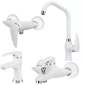 ست 4 تکه شیر آلات کاویان مدل پروانه سفید