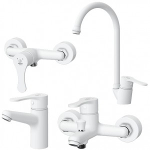 ست 4 تکه شیر آلات کاویان مدل آراز سفید